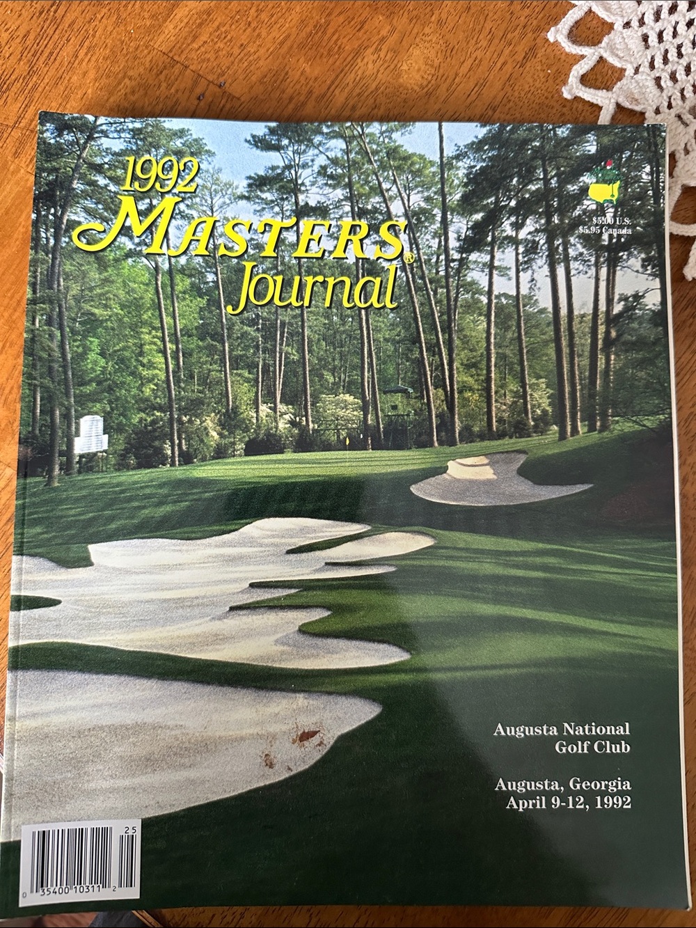 1992 Masters Journal Magazine - Augusta National Cover (Green & White)